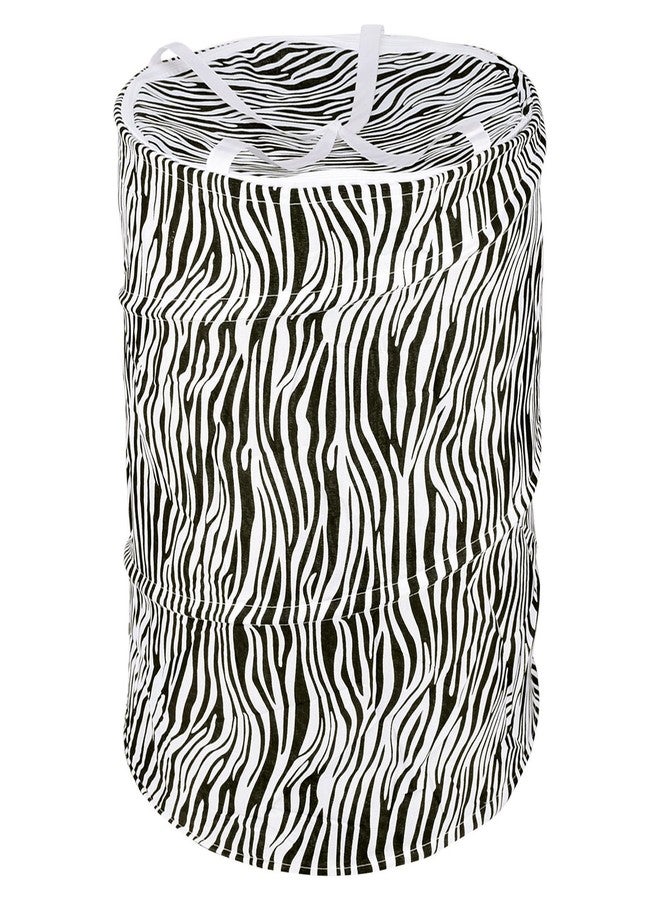 Shopper52 shopper 52.com shopper 52 Cotton Multipurpose Foldable and Collapsible Pop-Up Round Laundry Bag Basket with Zippered Lid (14x14x23-inches) - Image 2